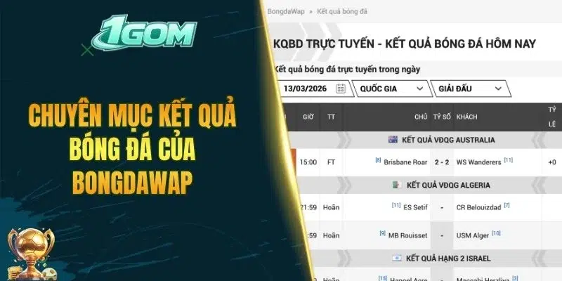 Chuyên mục kết quả bóng đá của Bongdawap