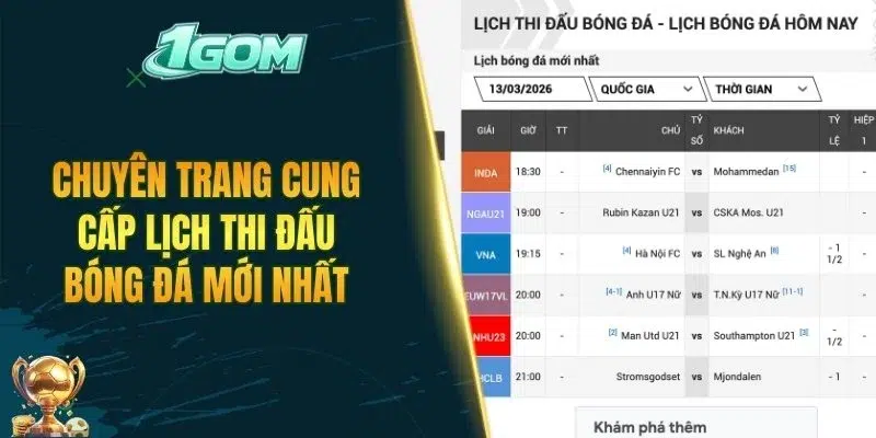 Chuyên trang cung cấp lịch thi đấu bóng đá mới nhất