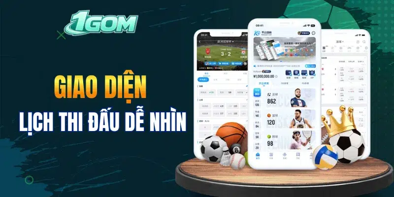 Giao diện lịch thi đấu dễ nhìn